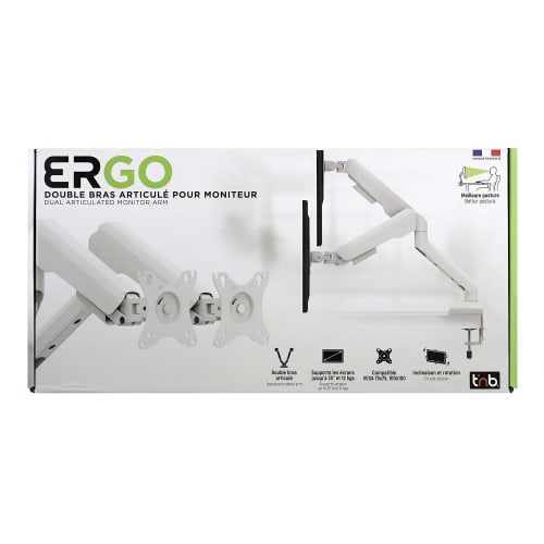 Double arm articulating monitor stand - white6