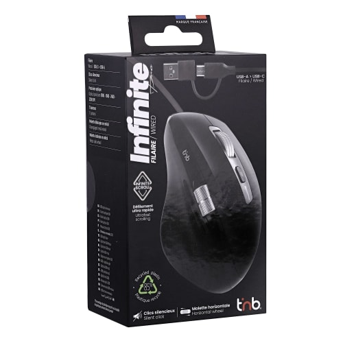 Souris filaire USB-A+USB-C double molette - INFINITEPRO3