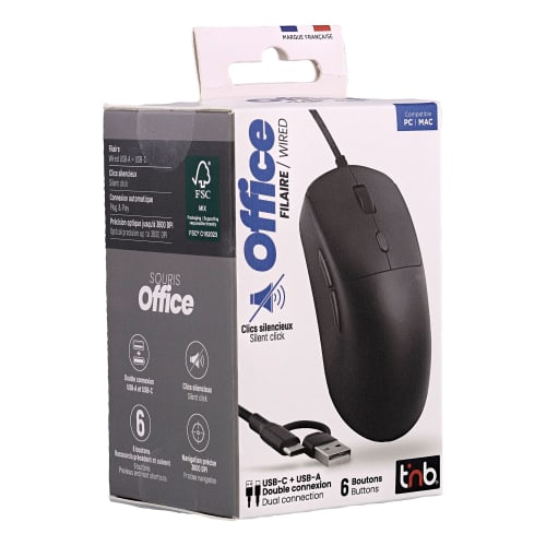 Souris filaire USB-A & USB-C - OFFICE7