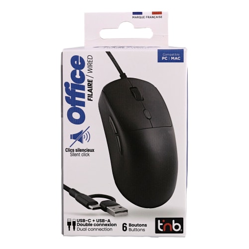 Souris filaire USB-A & USB-C - OFFICE8
