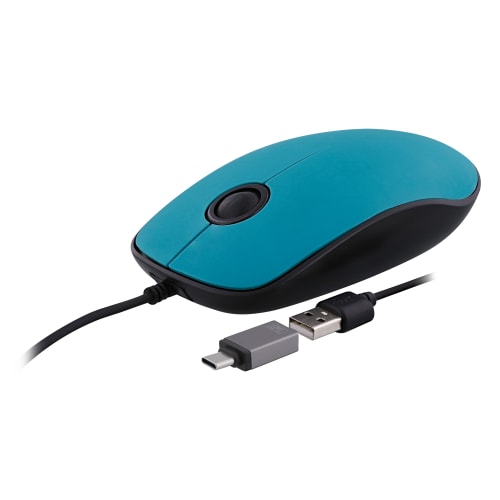 Souris filaire USB-A & USB-C SUNSET bleu1