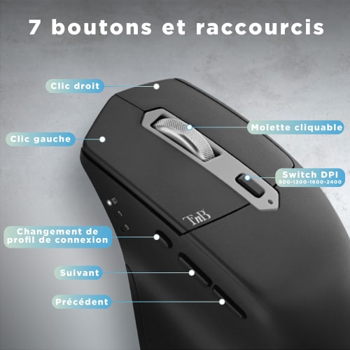 TRIPLE CONNECT iClick Semi-Ergonomic Wireless Mouse6