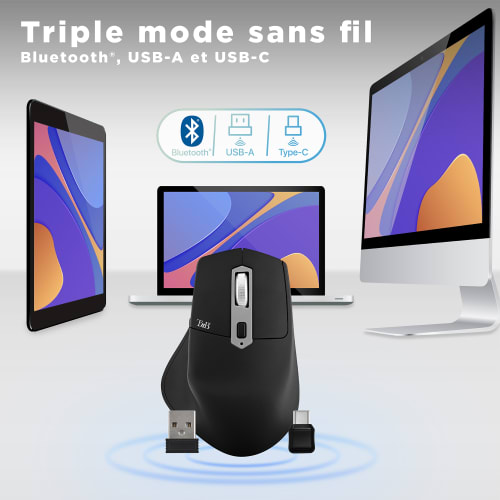 TRIPLE CONNECT iClick Semi-Ergonomic Wireless Mouse5