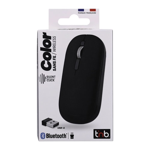 Souris sans fil double mode connexion noire - COLOR4