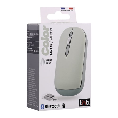 Souris double mode de connexion verte - COLOR4