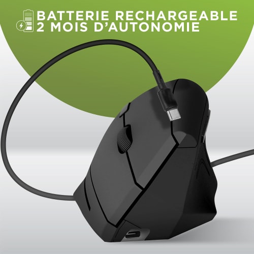 Rechargeable vertical ergonomic wireless mouse dual connection Bluetooth + USB-A5