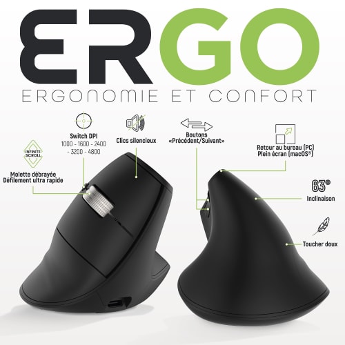 ERGO INFINITE Vertical Rechargeable Wireless Mouse3