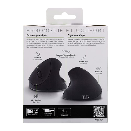 Mini souris sans fil ergonomique verticale et rechargeable6