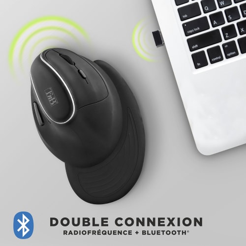 Souris sans fil ergonomique verticale rechargeable double connexion Bluetooth + USB-A4