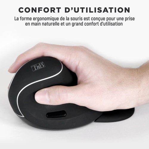 Souris sans fil ergonomique verticale rechargeable double connexion Bluetooth + USB-A5