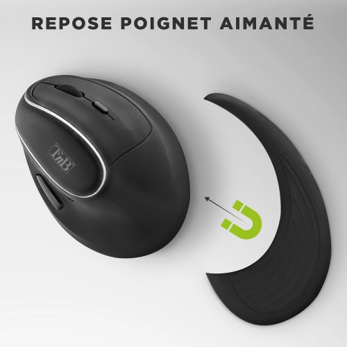 Souris sans fil ergonomique verticale rechargeable double connexion Bluetooth + USB-A6