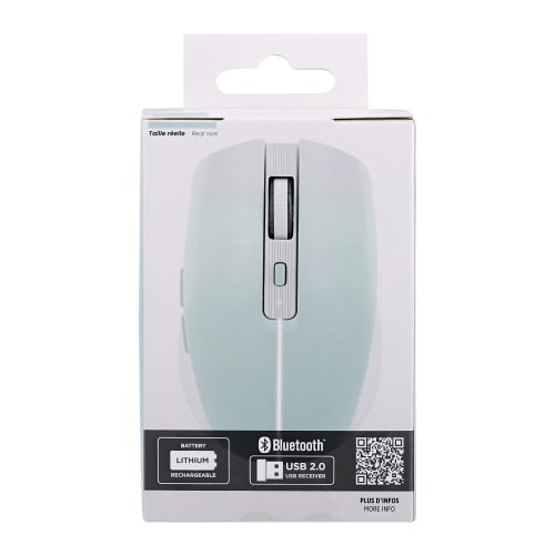 Souris colorée rechargeable dual connect bleue - GRADIENT7