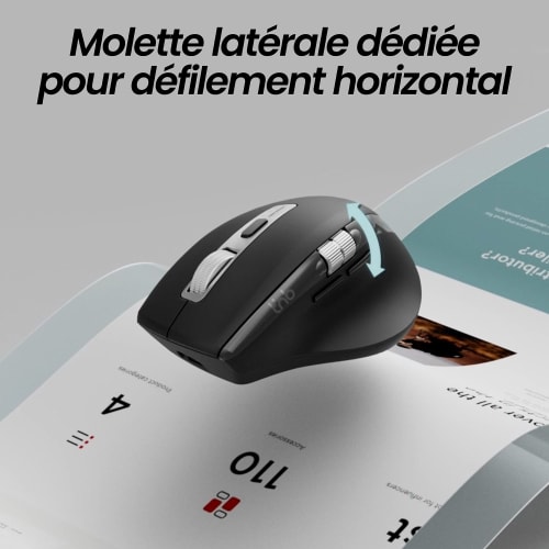 Souris sans fil rechargeable double molette - INFINITEPRO4