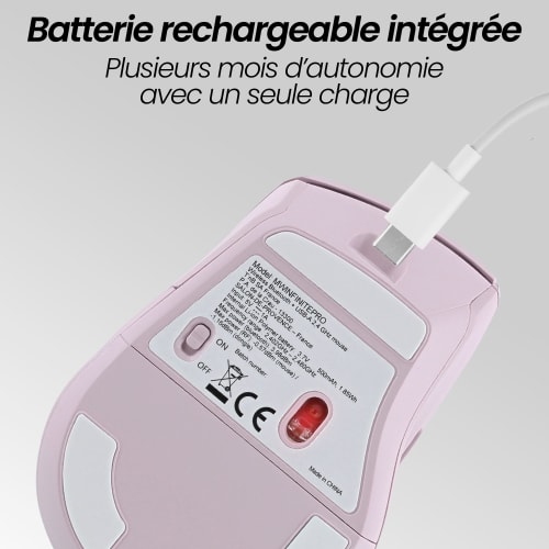 Ratón inalámbrico recargable de doble rueda - INFINITEPRO6