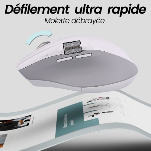Ratón inalámbrico recargable de doble rueda - INFINITEPRO3