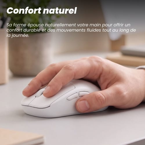 USB-A & Bluetooth Wireless Mouse - OFFICE - White4