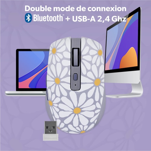 Souris sans fil Bluetooth rechargeable - FLOWER EXCLUSIV5