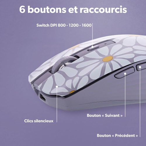 Souris sans fil Bluetooth rechargeable - FLOWER EXCLUSIV6