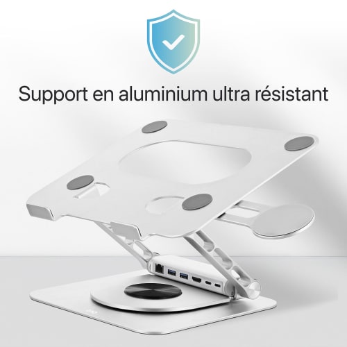 360° Adjustable Notebook Stand with Detachable 6-in-1 Hub - iClick6