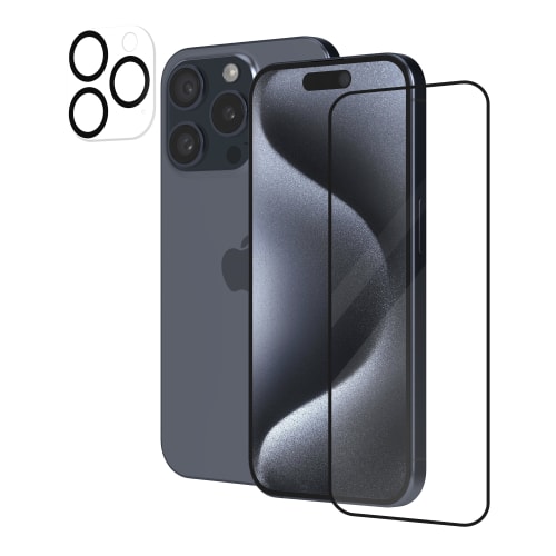 Pack de protection verre trempé pour iPhone 15 Pro