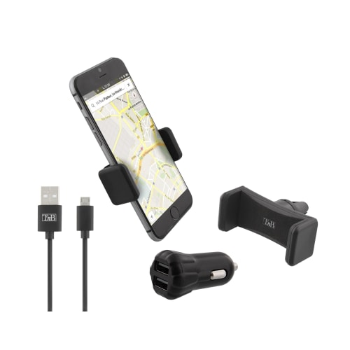 3 in 1 Car Pack 2XUSB-A 10W Cigarette Lighter Charger + Air Vent Mount + Micro USB Cable1