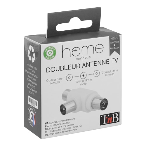 Adaptador de antena de TV 9mm macho / 2 x 9mm hembra3