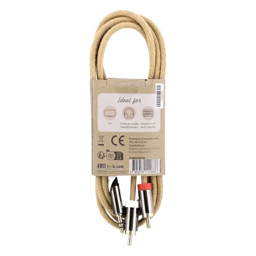 Câble jack 3,5mm mâle / 2 RCA mâle 2m ROPE4