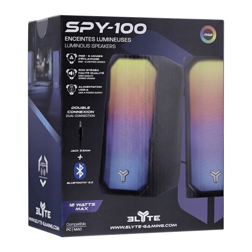 ELYTE - Enceintes Gaming RGB 2.0 SPY-1007