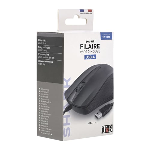 Souris filaire compacte SHARK noire6