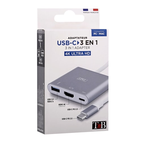 Adaptateur 3 en 1 USB Type-C vers HDMI3