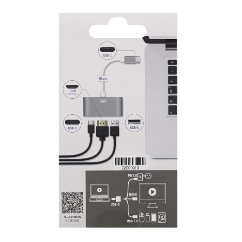 Adaptateur 3 en 1 USB Type-C vers HDMI5