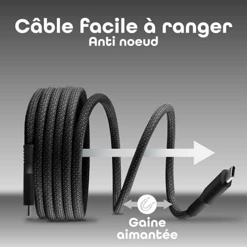 Câble USB-C vers USB-C gaine magnétique3