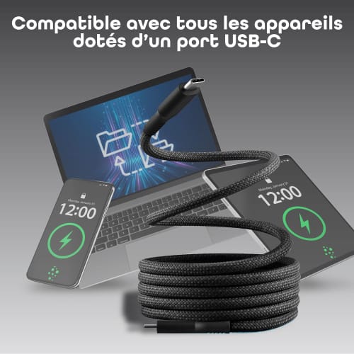 Câble USB-C vers USB-C gaine magnétique6