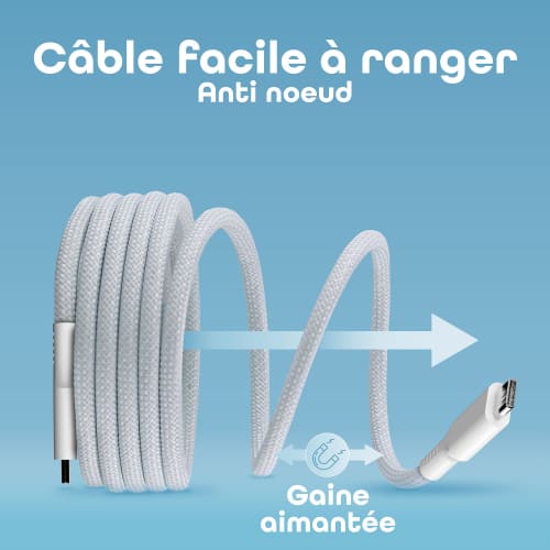 Câble USB-C vers USB-C gaine magnétique3
