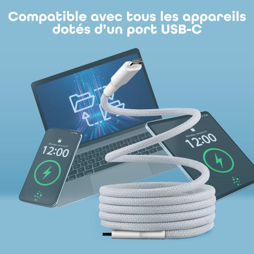 Câble USB-C vers USB-C gaine magnétique6