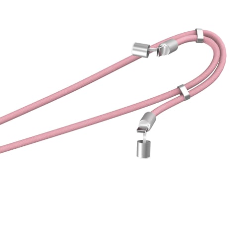 Câble tour de cou USB-C vers USB-C 60W – 2-en-1 Rose2