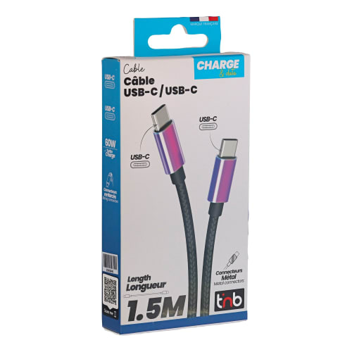 Câble USB-C vers USB-C connecteurs iridium3
