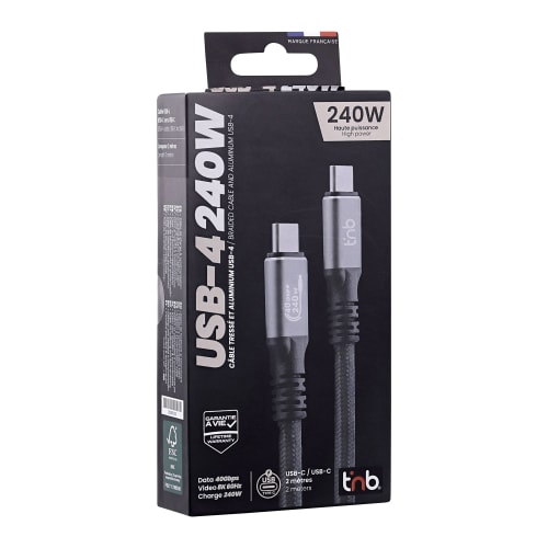 Câble professionnel USB-4 (Gen3) 240W 40 Gbps - 2 mètres4