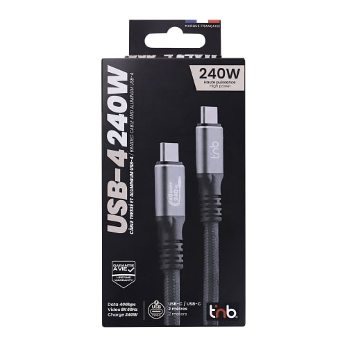 Câble professionnel USB-4 (Gen3) 240W 40 Gbps - 2 mètres5