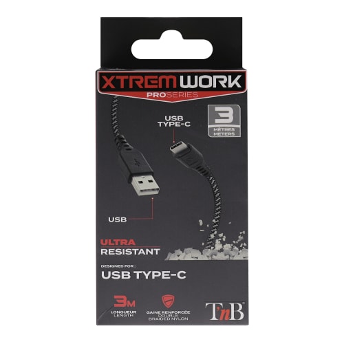 Câble USB Type-C renforcé 3m XTREMWORK3