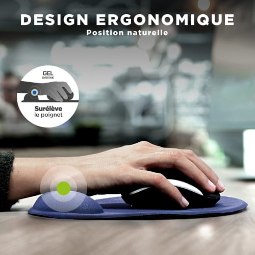 Tapis de souris ergonomique avec repose-poignet bleu4