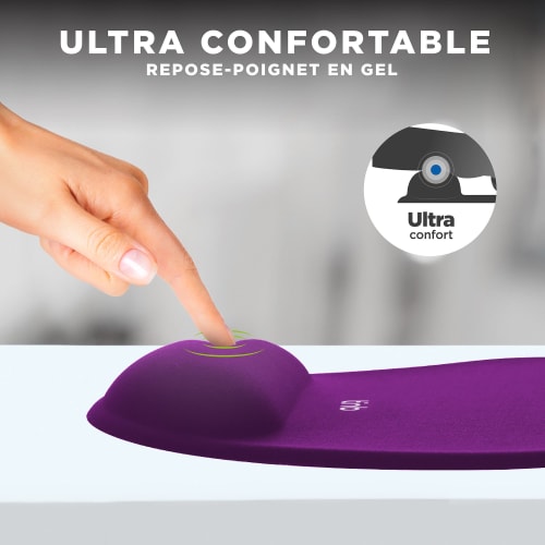 Tapis de souris ergonomique avec repose-poignet violet3