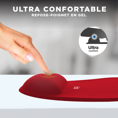 Tapis de souris ergonomique avec repose-poignet rouge3