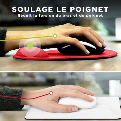 Tapis de souris ergonomique avec repose-poignet rouge5