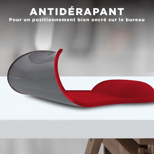 Tapis de souris ergonomique avec repose-poignet rouge6