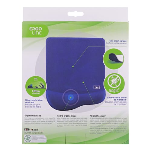 Tapis de souris ergonomique gel antimicrobien bleu5