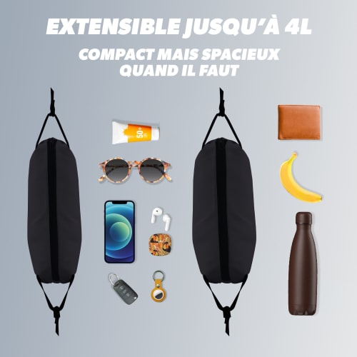 Sac banane Noir 4 L - Résistant à l'eau4
