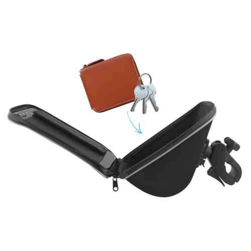 Soporte de manillar cerrado para smartphone y almacenamiento.6