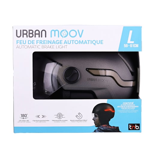 Casque LED avec feu de freinage automatique - visière et cache-oreilles amovibles - GRIS TAILLE L5
