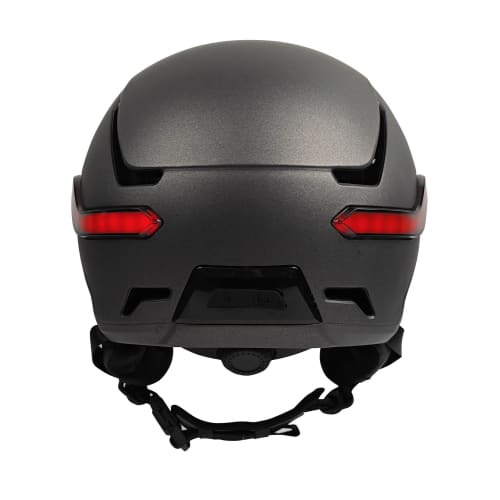 Casque LED avec feu de freinage automatique - visière et cache-oreilles amovibles - GRIS TAILLE M3